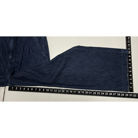 J Crew Jeans Womens 31 Blue Wide Leg Pleated Trousers Hi Rise Measures 34X30 - Picture 4 of 8